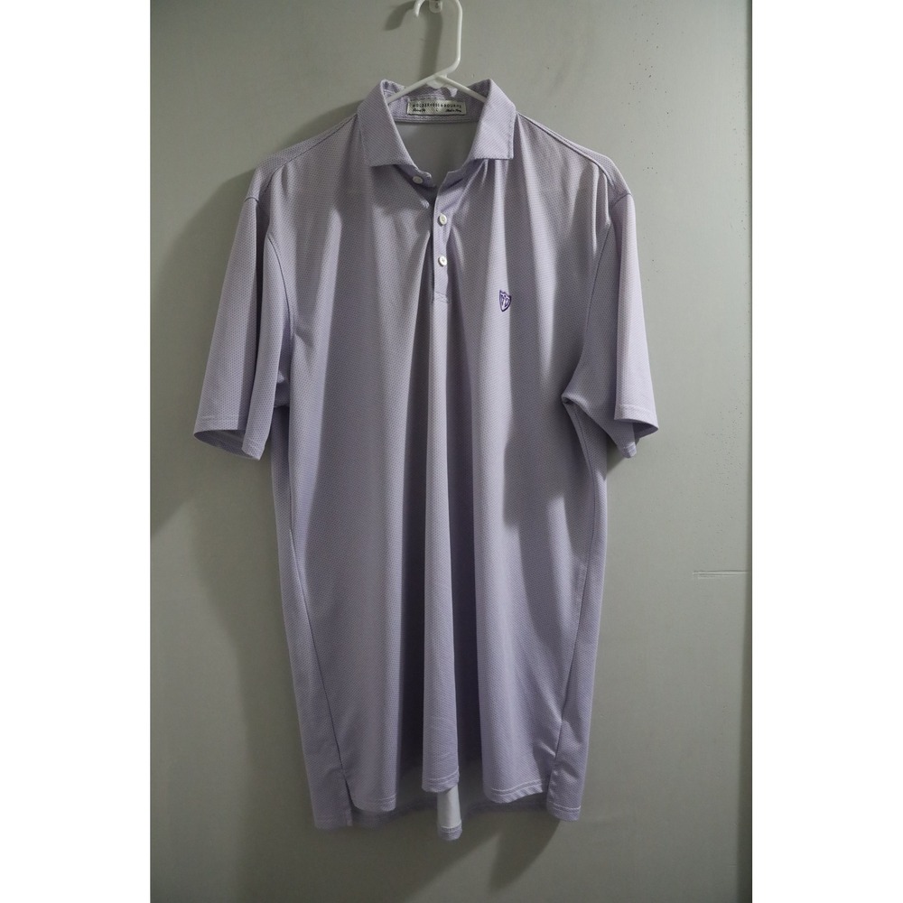 Holderness & Bourne The Floyd Golf Polo Mens Large Purple White Tailored Fit